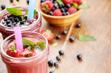 Blueberry and strawberry smoothie