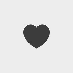 Heart Icon in a flat design in black color. Vector illustration eps10