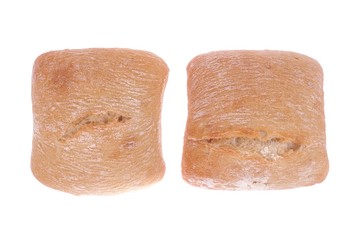 Ciabatta bread isolated on white background 