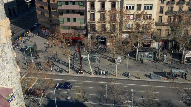 Barcelona Street traffic - top View