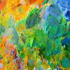 Mixed colorful of oil color paint