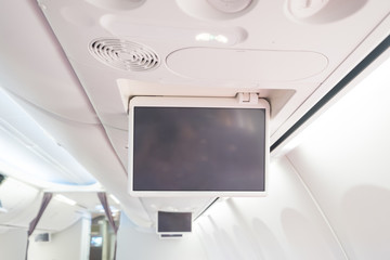 Display screen in the airplane