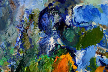 Mixed colorful of oil color paint