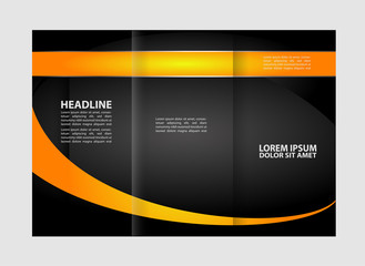 Tri fold pizza store brochure template design vector illustration
