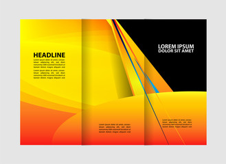 Black and orange template for advertising brochure
