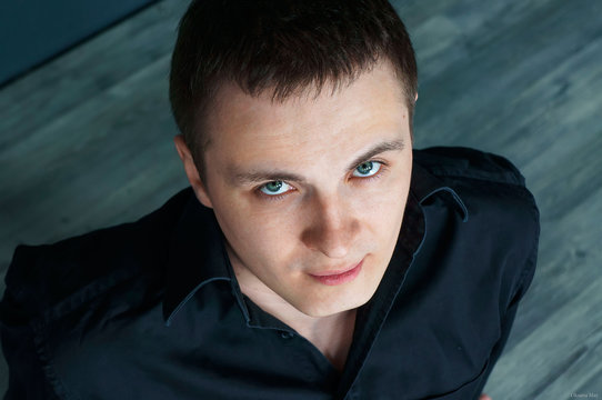 portrait of young man, top view