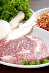 Fototapeta premium Sliced beef Korean BBQ menu