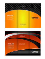 brochure design template abstract waves curves set
