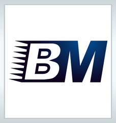 BM Two letter composition for initial, logo or signature