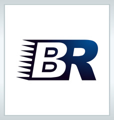 BR Two letter composition for initial, logo or signature