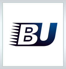 BU Two letter composition for initial, logo or signature
