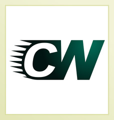CW Two letter composition for initial, logo or signature