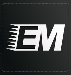 EM Two letter composition for initial, logo or signature