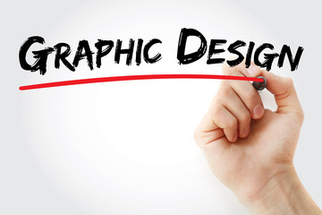 Hand writing Graphic Design with marker, concept background