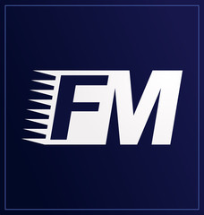 FM Two letter composition for initial, logo or signature
