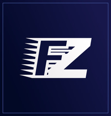 FZ Two letter composition for initial, logo or signature