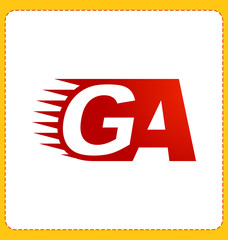 GA Two letter composition for initial, logo or signature