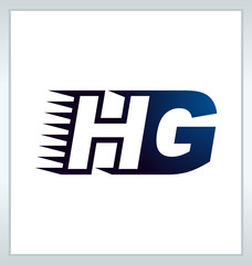 HG Two letter composition for initial, logo or signature