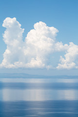 Clouds sky reflected in sea