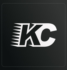 KC Two letter composition for initial, logo or signature