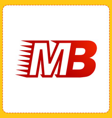MB Two letter composition for initial, logo or signature