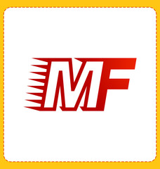 MF Two letter composition for initial, logo or signature
