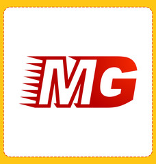 MG Two letter composition for initial, logo or signature