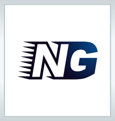 NG Two letter composition for initial, logo or signature