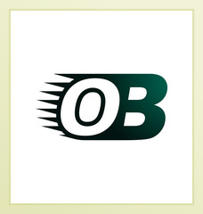 OB Two letter composition for initial, logo or signature