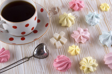 Meringue Cookies and cup of tea