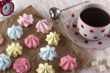 Meringue Cookies and cup of tea