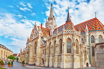 St. Matthias Church in Budapest. One of the main temple in Hunga