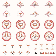 Breakfast With Sausage Logo Set - Vector