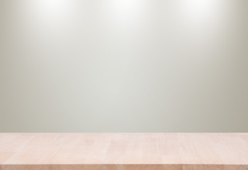 Wood Empty material wooden, deck, table with gray wall background