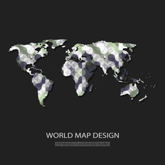 Abstract World Map Background Design in Editable Vector Format 