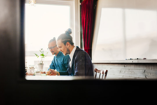 Businessmen working in creative office