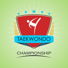Taekwondo - Winner Golden Laurel Seal  - Layered EPS 10 Vector