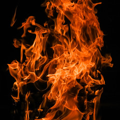 raging flames red fire black background