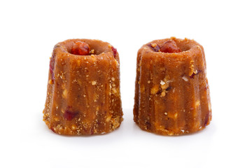 Delicious candies anthill isolated on white background.