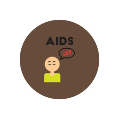 Vector icon  on  circle various symptoms of AIDS on the human