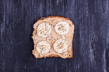 Fototapeta na wymiar bread with banana and chia seed