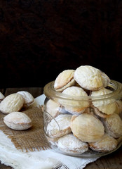 Walnut shaped cookies with caramel and walnuts - Russian Oreshki.