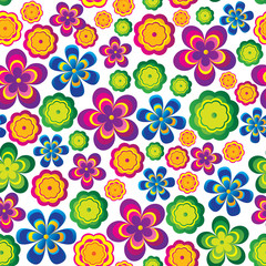 Colorful floral seamless pattern. Vector illustration.
