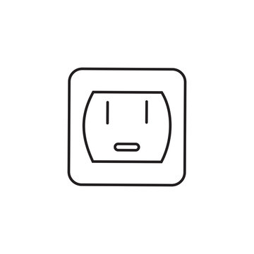 Universal Power Socket vector icon. Energy basic UI element