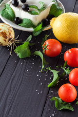 Ingredients for cooking Greek salad