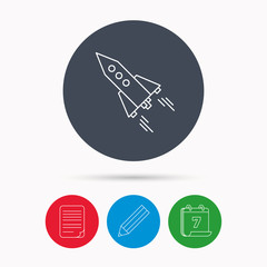 Startup business icon. Rocket sign.
