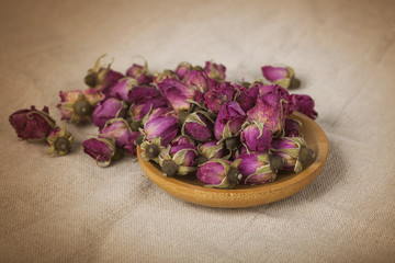 Dried flowers roses(Rosa damascena),mainly used for production of rose oil and pink water and therapies.