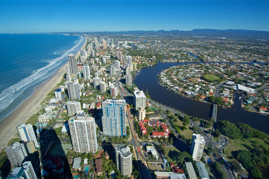 Surfers Paradise, a city on Australia's Gold Coast, in Queensland