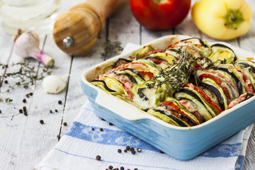 vegetable ratatouille with cheese and thyme