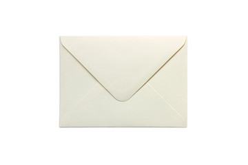 Blank ivory envelope isolated on white background